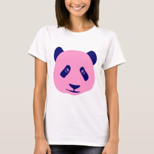 Panda - Roze en Donkerblauw T-shirt