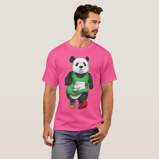Panda Runner Running Sports retro T-shirt (Voorkant volledig)
