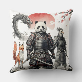 Panda Samurai & Mythologische Strijders Fantasie K Kussen