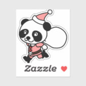 Panda Santa Claus Kerstmis Sticker (Vel)