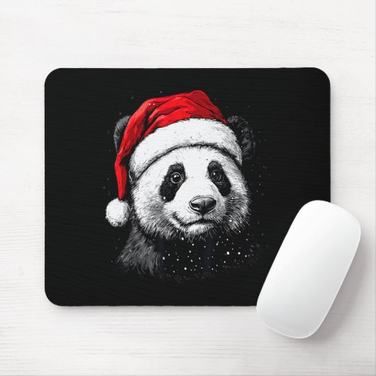 Panda Santa Hat Funny Panda Lovers Christmas Xmas Muismat (Met muis)