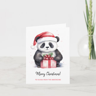 Panda Santa Vrolijk Kerstfeest Kaart
