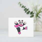 Panda Schaatsschaatsen Briefkaart (Staand voorkant)