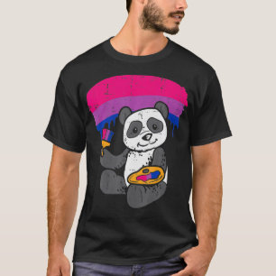 Panda Schilderen Dierlijke LGBTQ Biseual Vlag Gay T-shirt