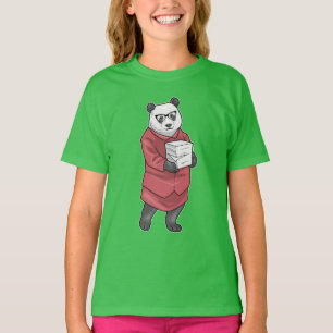 Panda Secretaris Stack van papier T-shirt