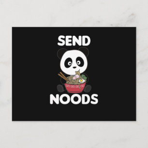 Panda Send Noods Ramen Cute Kawaii Noodle Briefkaart