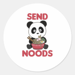 Panda Send Noods Ramen Cute Kawaii Noodles Pandas Ronde Sticker