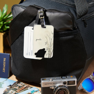 Panda Silhouette Bagagelabel