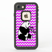 Panda Silhouette Green Bamboo Pink Chevron (Achterkant)