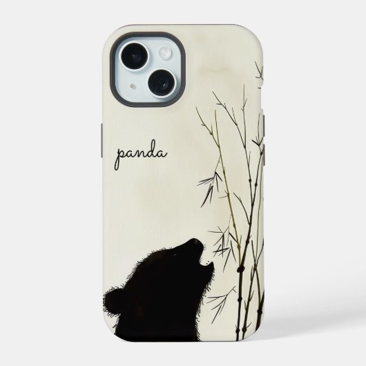 Panda Silhouette iPhone 15 Hoesje (Achterkant)