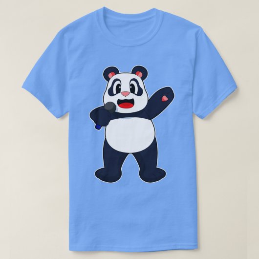 Panda Singer Microfoon T-shirt (Design voorkant)
