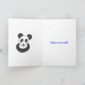 Panda Skateboard cartes d'anniversaire ajouter nom (Intérieur)