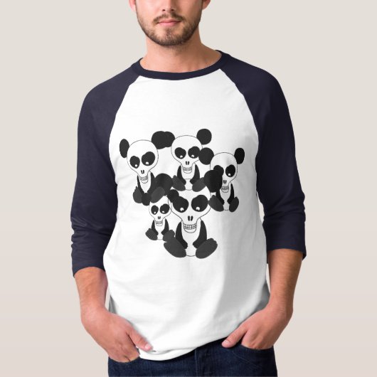 "Panda Skulls" Raglan T-Shirt (Voorkant)