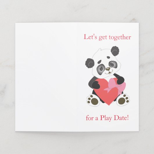 Panda Speel datum moeder bellen Afspraakkaart Afsprakenkaart (Buitenkant ongevouwen)