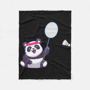 Panda speelt badminton grappige sportspeler coach fleece deken