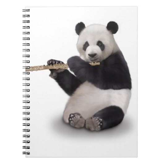 Panda speelt de Flute T-Shirt Notitieboek (Voorkant)