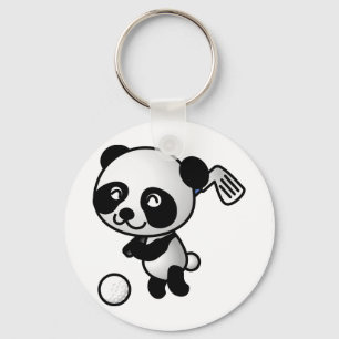 Panda speelt golf sleutelhanger
