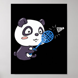 Panda spelen Badminton krijgen zweterig in Panda B Poster