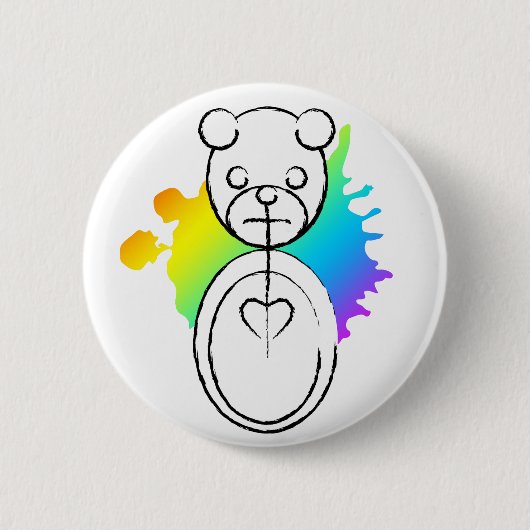 panda splatz. ronde button 5,7 cm (Voorkant)