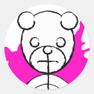 panda splatz. ronde sticker