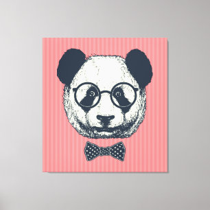 Panda Stripes Canvas Afdruk