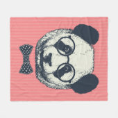 Panda Stripes Fleece Deken (Voorkant (Horizontaal))