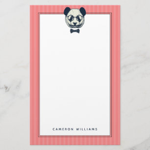 Panda Stripes Jouw namen toevoegen Briefpapier