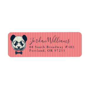 Panda Stripes Jouw namen toevoegen Etiket