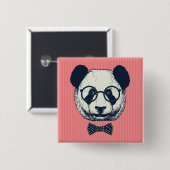 Panda Stripes Vierkante Button 5,1 Cm (Voorkant /achterkant)
