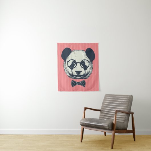 Panda Stripes Wandkleed (In situ)