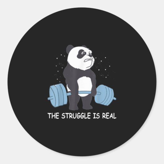 Panda Struggle is een echte Beer dodelijk grappige Ronde Sticker (Voorkant)