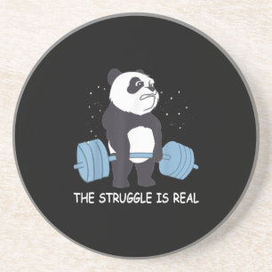 Panda Struggle is een echte Beer dodelijk grappige Zandsteen Onderzetter