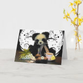 Panda Teddy Bear Carte d'anniversaire (Fleur jaune)