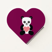 Panda teddybeer met hart Notitieboek (Achterkant)