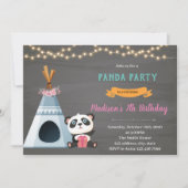 Panda teepee thème d'anniversaire Invitation (Devant)