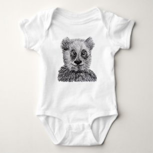 Panda tekening Baby Jersey Bodysuit