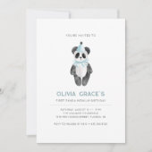Panda Thème Premier anniversaire Invitation (Devant)