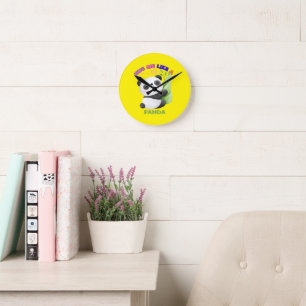 🕒 Panda Time Labels – Tick Tock met schattigheid! Ronde Klok
