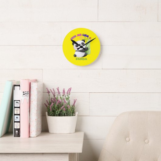 🕒 Panda Time Labels – Tick Tock met schattigheid! Ronde Klok (Leeskamer)