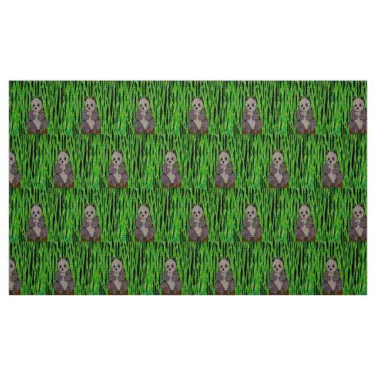 Panda - Tissu Popeline de Polyester (Fat Quarter)