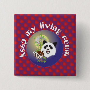 Panda Treffen Buttonnen Vierkante Button 5,1 Cm