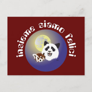 Panda Treffen Postkarte Briefkaart