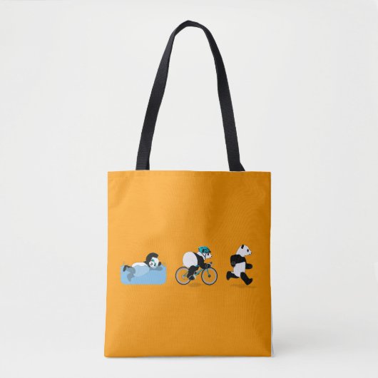 Panda Triathlon Canvas tas (Voorkant)