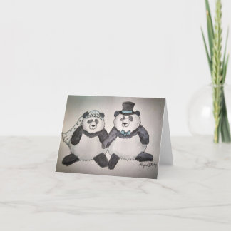 Panda-trouwkaart Bedankkaart
