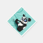 Panda Turquoise Birthday Servetten (Hoek)