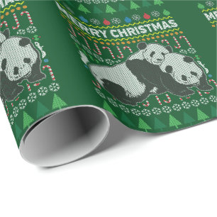 Panda Ugly KerstSweater Wildlife Series Cadeaupapier