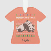 Panda Ugly KerstSweater Wildlife Series Ornament (achterkant)
