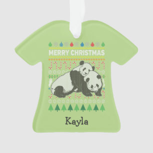 Panda Ugly KerstSweater Wildlife Series Ornament