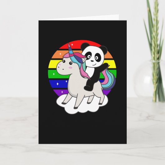 Panda Unicorn Rainbow Animals Pandas Unicorns Kaart (Voorkant)
