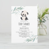 Panda Unisex Baby Shower Watercolor Invitation (Debout devant)